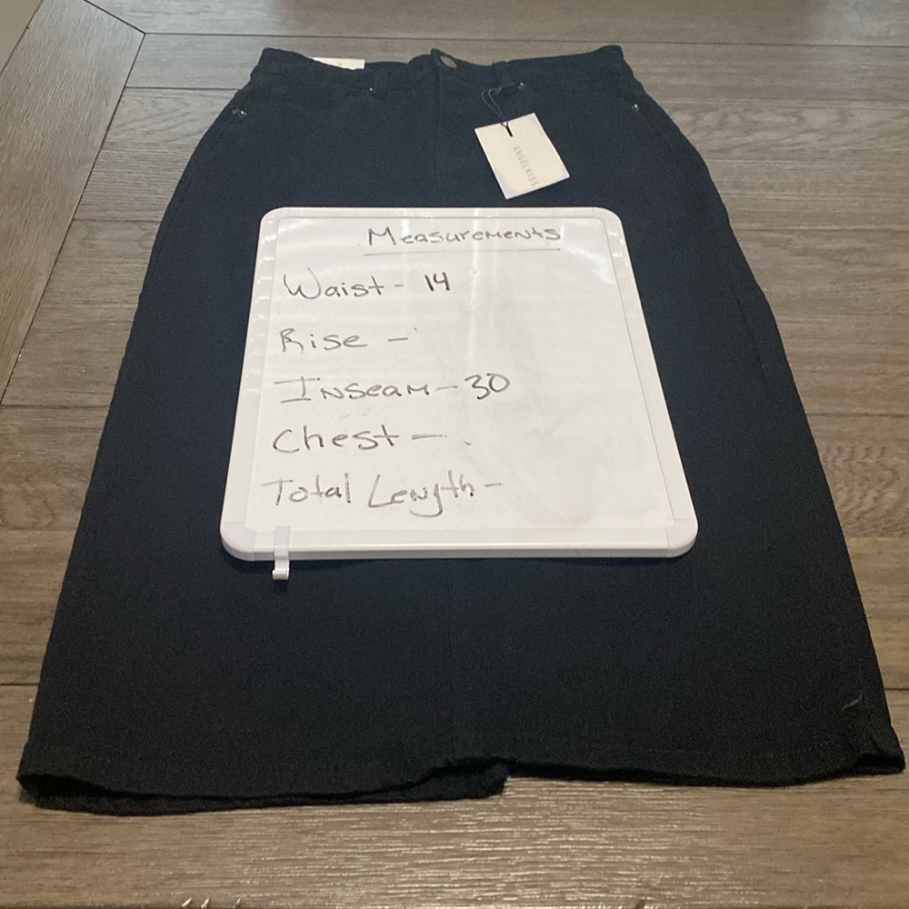 NWT Angel Kiss Black Wash Long Denim Skirt | Size Medium - Picture 3 of 8